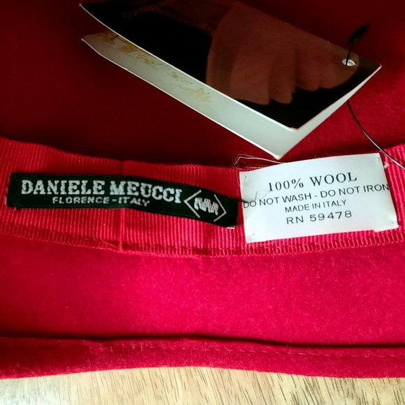 DANIELE MEUCCI Fancy Red Wool Bucket Hat NWT - Picture 5 of 6
